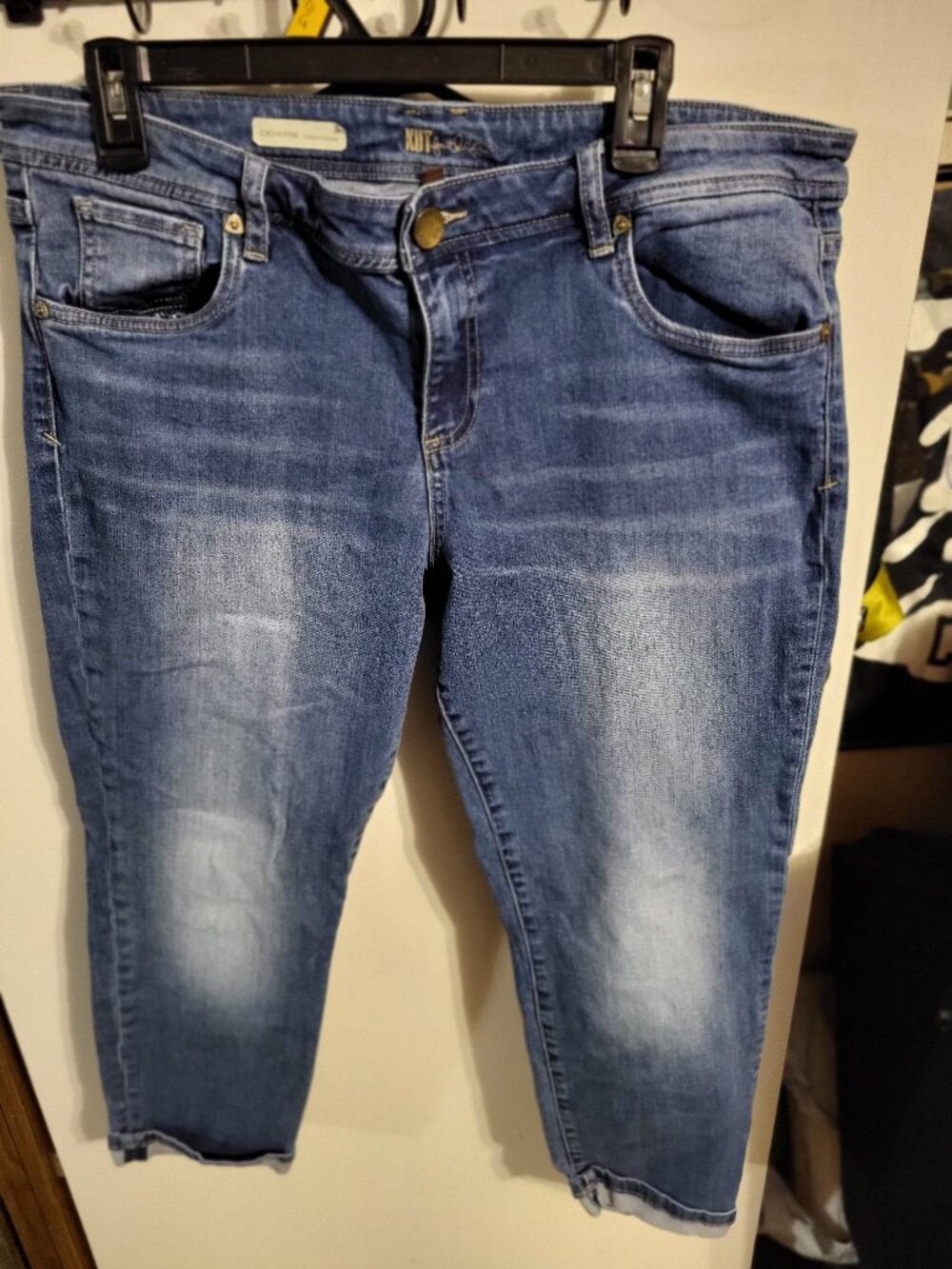 KUT FROM THE KLOTH CATHRINE SLIM BOYFRIEND CAPRI JEANS SZ 14